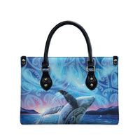 New Zealand Matariki Humpback Whale Leather Bag Paikea Maori New Year Blue Galaxy