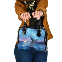 New Zealand Matariki Humpback Whale Shoulder Handbag Paikea Maori New Year Blue Galaxy