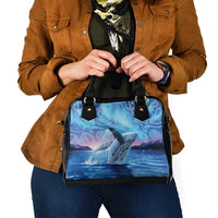 New Zealand Matariki Humpback Whale Shoulder Handbag Paikea Maori New Year Blue Galaxy