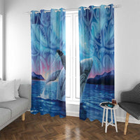 New Zealand Matariki Humpback Whale Window Curtain Paikea Maori New Year Blue Galaxy