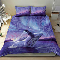 New Zealand Matariki Humpback Whale Bedding Set Paikea Maori New Year Purple Galaxy