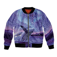 New Zealand Matariki Humpback Whale Bomber Jacket Paikea Maori New Year Purple Galaxy