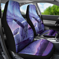 New Zealand Matariki Humpback Whale Car Seat Cover Paikea Maori New Year Purple Galaxy LT14 - Polynesian Pride