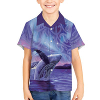 New Zealand Matariki Humpback Whale Hawaiian Shirt Paikea Maori New Year Purple Galaxy LT14 - Polynesian Pride