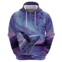New Zealand Matariki Humpback Whale Hoodie Paikea Maori New Year Purple Galaxy LT14 - Polynesian Pride