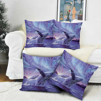 New Zealand Matariki Humpback Whale Pillow Cover Paikea Maori New Year Purple Galaxy