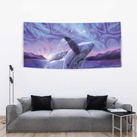 New Zealand Matariki Humpback Whale Tapestry Paikea Maori New Year Purple Galaxy