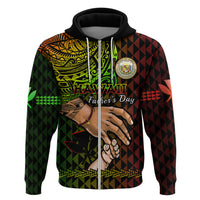 Custom Father Day Hawaii Hoodie Kanaka Kakau Hauoli La Makuakane LT14 Zip Hoodie Reggae - Polynesian Pride