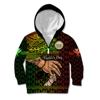 Personalised Father Day Hawaii Kid Hoodie Kanaka Kakau Hauoli La Makuakane LT14 Zip Hoodie Reggae - Polynesian Pride
