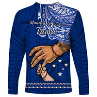 Polynesian Pride Father Day Samoa Long Sleeve Shirt Manuia le Aso Sa o Tama Blue Version LT14 - Polynesian Pride