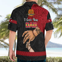 Polynesian Pride Father Day Papua New Guinea Hawaiian Shirt PNG I Love You Dad Black Version LT14 - Polynesian Pride