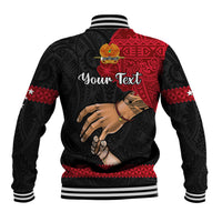 Personalised Father Day Papua New Guinea Baseball Jacket PNG I Love You Dad Black Version LT14 - Polynesian Pride