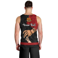 Personalised Father Day Papua New Guinea Men Tank Top PNG I Love You Dad Black Version LT14 - Polynesian Pride