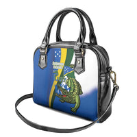 Solomon Islands Independence Day Shoulder Handbag Happy 7 July Crocodile Flag Style