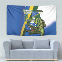 Solomon Islands Independence Day Tapestry Happy 7 July Crocodile Flag Style