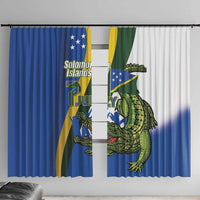 Solomon Islands Independence Day Window Curtain Happy 7 July Crocodile Flag Style