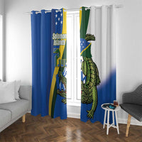 Solomon Islands Independence Day Window Curtain Happy 7 July Crocodile Flag Style