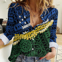 Halo Olaketa Solomon Islands Tapa Pattern Women Casual Shirt