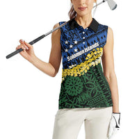 Halo Olaketa Solomon Islands Tapa Pattern Women Sleeveless Polo Shirt