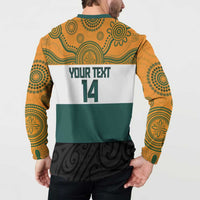 AUNZ Rugby Custom Button Sweatshirt Australia Kangaroo New Zealand Silver Fern - Polynesian Pride