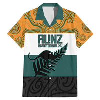 AUNZ Rugby Custom Family Matching Mermaid Dress and Hawaiian Shirt Australia Kangaroo New Zealand Silver Fern - Polynesian Pride