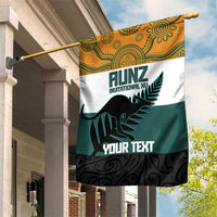 AUNZ Rugby Custom Garden Flag Australia Kangaroo New Zealand Silver Fern - Polynesian Pride