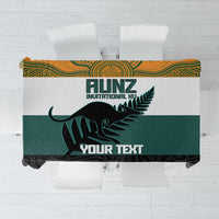 AUNZ Rugby Custom Tablecloth Australia Kangaroo New Zealand Silver Fern - Polynesian Pride