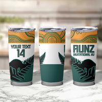 AUNZ Rugby Custom Tumbler Cup Australia Kangaroo New Zealand Silver Fern - Polynesian Pride