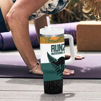 AUNZ Rugby Custom Tumbler With Handle Australia Kangaroo New Zealand Silver Fern - Polynesian Pride