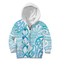 Personalised New Zealand Darts Kid Hoodie Aotearoa Maori Its In My DNA White - Polynesian Pride
