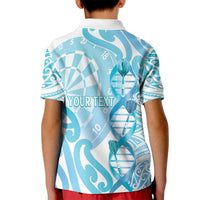 Personalised New Zealand Darts Kid Polo Shirt Aotearoa Maori Its In My DNA White - Polynesian Pride