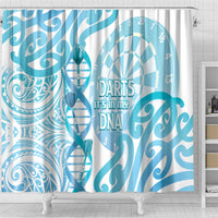 New Zealand Darts Shower Curtain Aotearoa Maori Its In My DNA White - Polynesian Pride