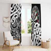 New Zealand Darts Window Curtain Aotearoa Maori Its In My DNA Black - Polynesian Pride