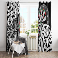 New Zealand Darts Window Curtain Aotearoa Maori Its In My DNA Black - Polynesian Pride