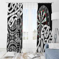 New Zealand Darts Window Curtain Aotearoa Maori Its In My DNA Black - Polynesian Pride