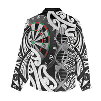 Personalised New Zealand Darts Women Casual Shirt Aotearoa Maori Its In My DNA Black - Polynesian Pride