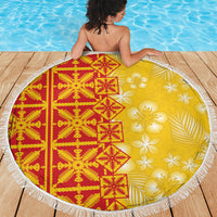 Kahili Quilt Hawaii Beach Blanket Tropical Flower Seamless Half Style