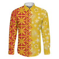 Kahili Quilt Hawaii Family Matching Mermaid Dress and Hawaiian Shirt Tropical Flower Seamless Half Style LT14 Daughter's Dress Yellow - Polynesian Pride