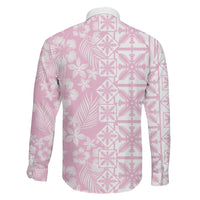 Pastel Pink Kahili Quilt Hawaii Family Matching Summer Maxi Dress and Hawaiian Shirt Tropical Flower Seamless Half Style LT14 - Polynesian Pride