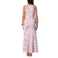 Pastel Pink Kahili Quilt Hawaii Family Matching Tank Maxi Dress and Hawaiian Shirt Tropical Flower Seamless Half Style LT14 - Polynesian Pride