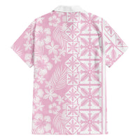 Pastel Pink Kahili Quilt Hawaii Hawaiian Shirt Tropical Flower Seamless Half Style LT14 - Polynesian Pride
