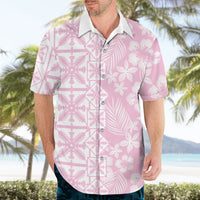 Pastel Pink Kahili Quilt Hawaii Hawaiian Shirt Tropical Flower Seamless Half Style LT14 - Polynesian Pride