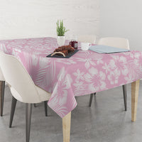 Pastel Pink Kahili Quilt Hawaii Tablecloth Tropical Flower Seamless Half Style
