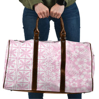 Pastel Pink Kahili Quilt Hawaii Travel Bag Tropical Flower Seamless Half Style