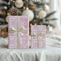 Pastel Pink Kahili Quilt Hawaii Wrapping Paper Tropical Flower Seamless Half Style