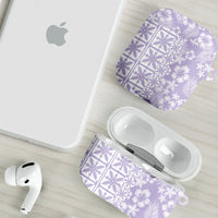 Pastel Purple Kahili Quilt Hawaii AirPods Case Tropical Flower Seamless Half Style
