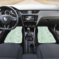 Pastel Green Kahili Quilt Hawaii Car Mats Tropical Flower Seamless Half Style