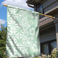 Pastel Green Kahili Quilt Hawaii Garden Flag Tropical Flower Seamless Half Style