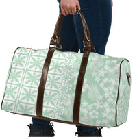 Pastel Green Kahili Quilt Hawaii Travel Bag Tropical Flower Seamless Half Style