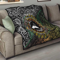Personalised Australia And Vanuatu Quilt Aboriginal Lizard Polynesia Ni-Van Pig Tusk LT14 - Polynesian Pride